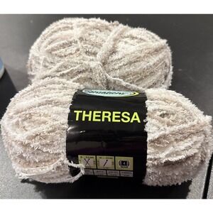 Sensations Yarn Theresa Grey Cream Met Jo Ann Lot of 2 Skeins Polyester